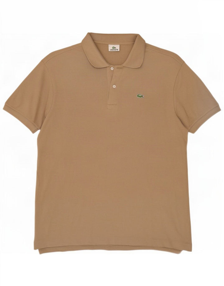 Polo Lacoste da uomo vestibilità regolare taglia 7 2XL cotone beige
