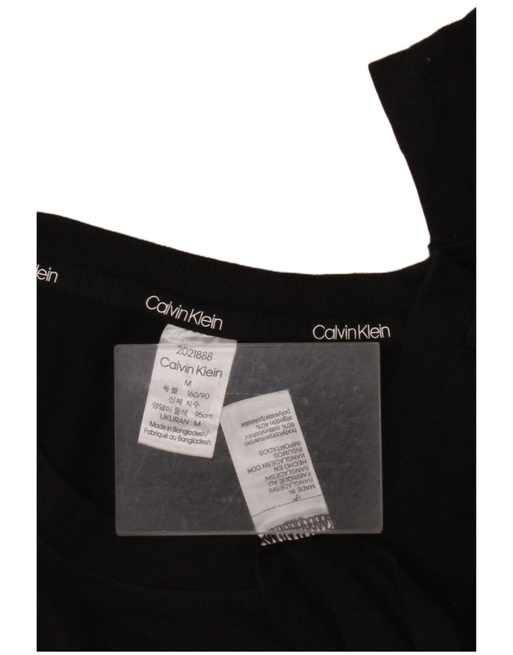 CALVIN KLEIN Felpa con grafica da donna Maglione UK 14 Medio Nero Cotone