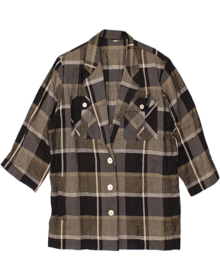 INCOM Womens Carol 3/4 Sleeve Blazer Jacket IT 44 Medium Black Check Vintage Incom and Second-Hand Incom from Messina Hembry 