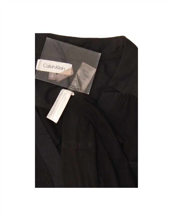 CALVIN KLEIN Womens 3/4 Sleeve Pullover Shirt UK 10 Small Black Rayon