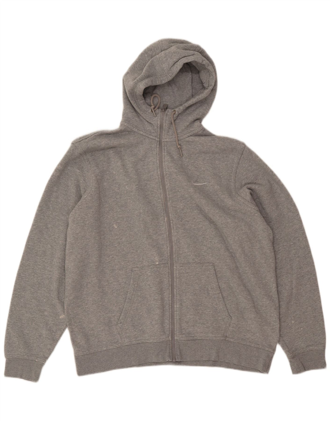 Felpa con cappuccio e zip da uomo NIKE 2XL in cotone grigio