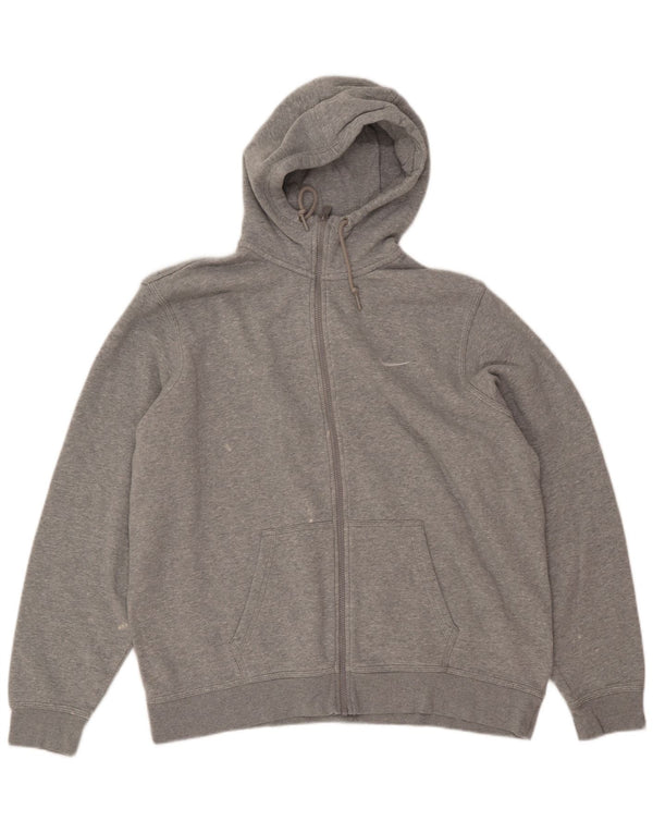 Felpa con cappuccio e zip da uomo NIKE 2XL in cotone grigio