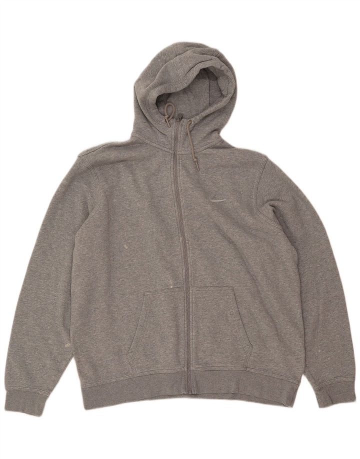 Felpa con cappuccio e zip da uomo NIKE 2XL in cotone grigio