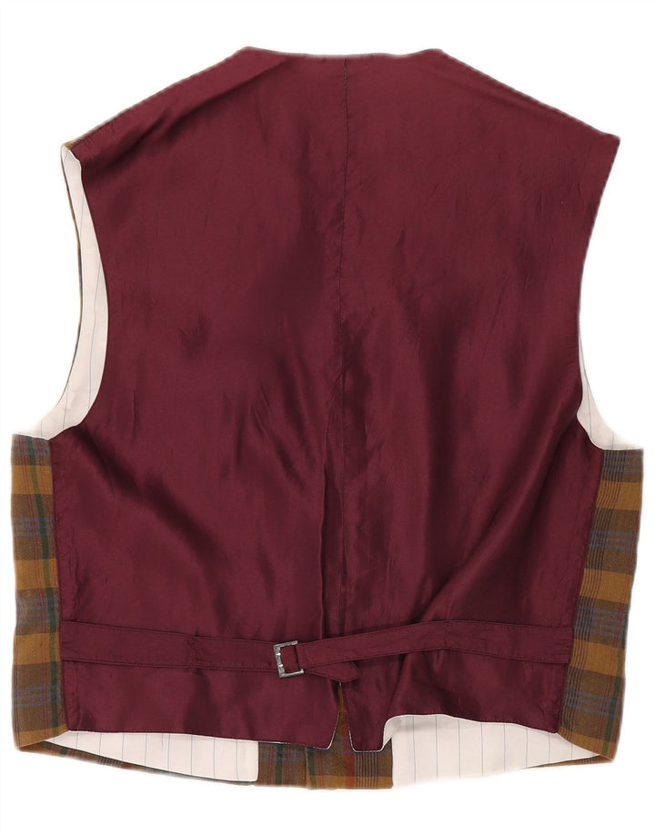 Gilet da uomo Renard grande in lino a quadri multicolore