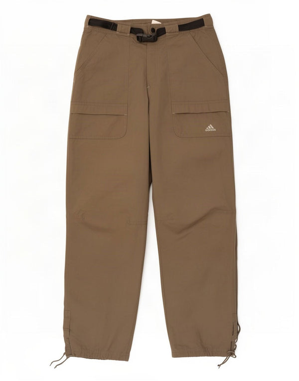 Pantaloni cargo dritti da uomo Adidas W32 L31 in cotone marrone