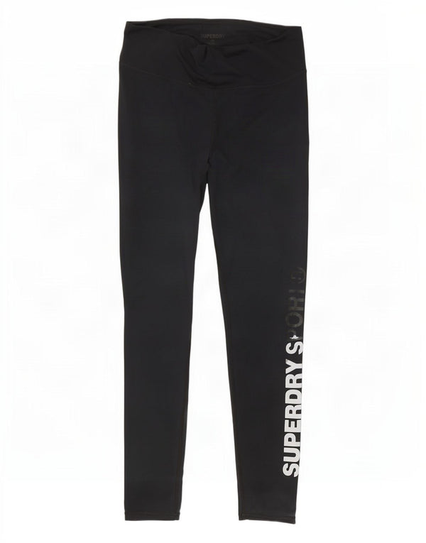 Leggings grafici da donna Superdry UK 12 medio nero