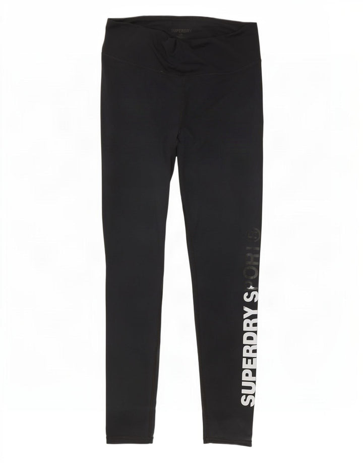 Leggings grafici da donna Superdry UK 12 medio nero