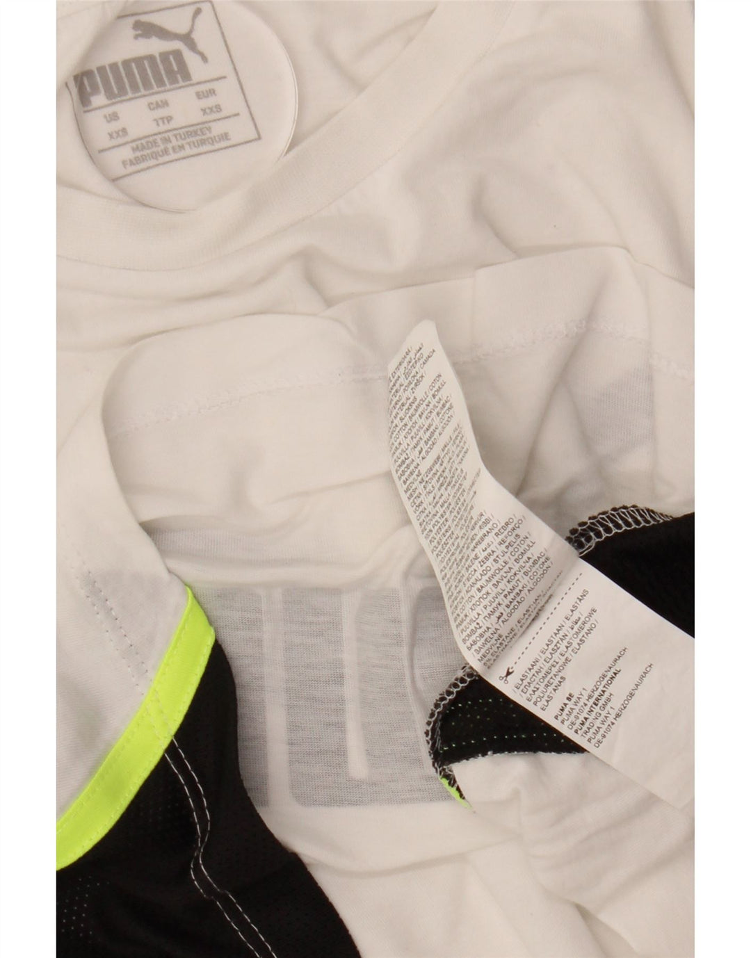 T-shirt grafica oversize corta PUMA da donna UK 2 2XS Colorblock bianco