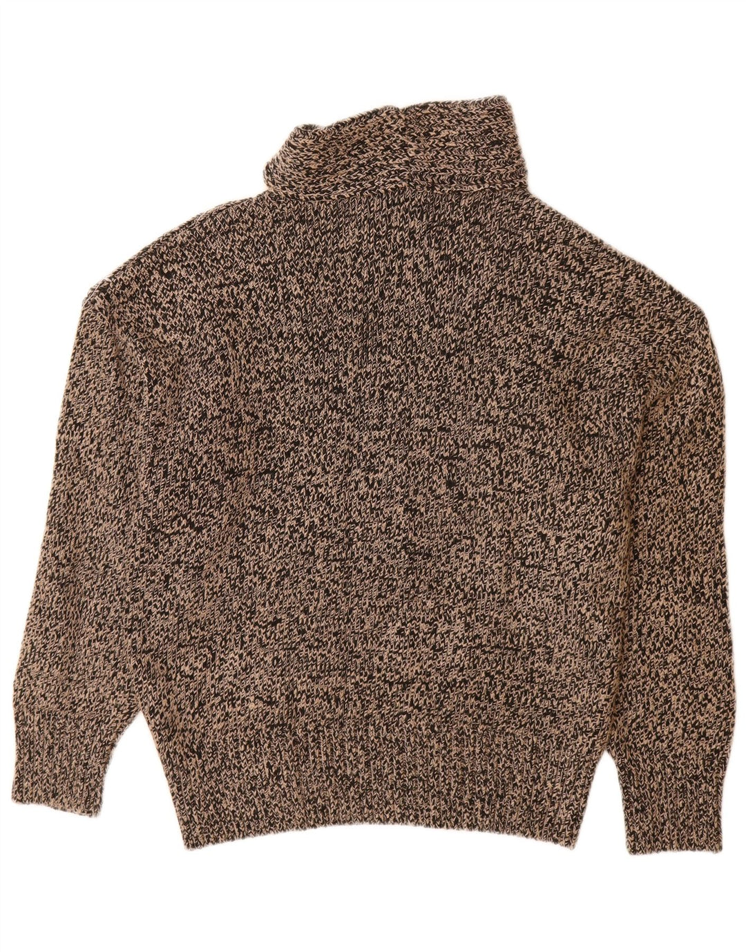 Maglione da donna ZARA con collo alto e collo alto UK 16 Acrilico chiazzato beige grande