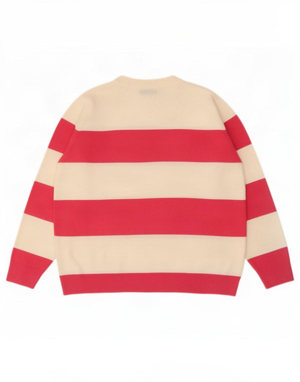 Maglione Zara da donna con scollo a barca UK 16 Acrilico a righe grandi rosa