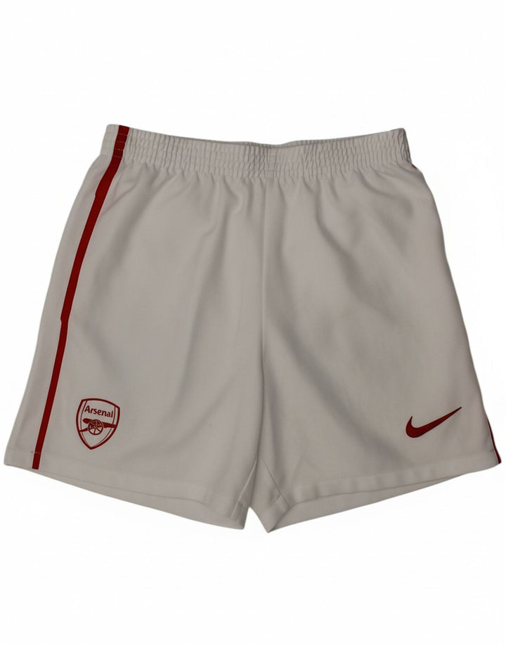 NIKE Boys Arsenal Sport Shorts 6-7 Years Large White Polyester