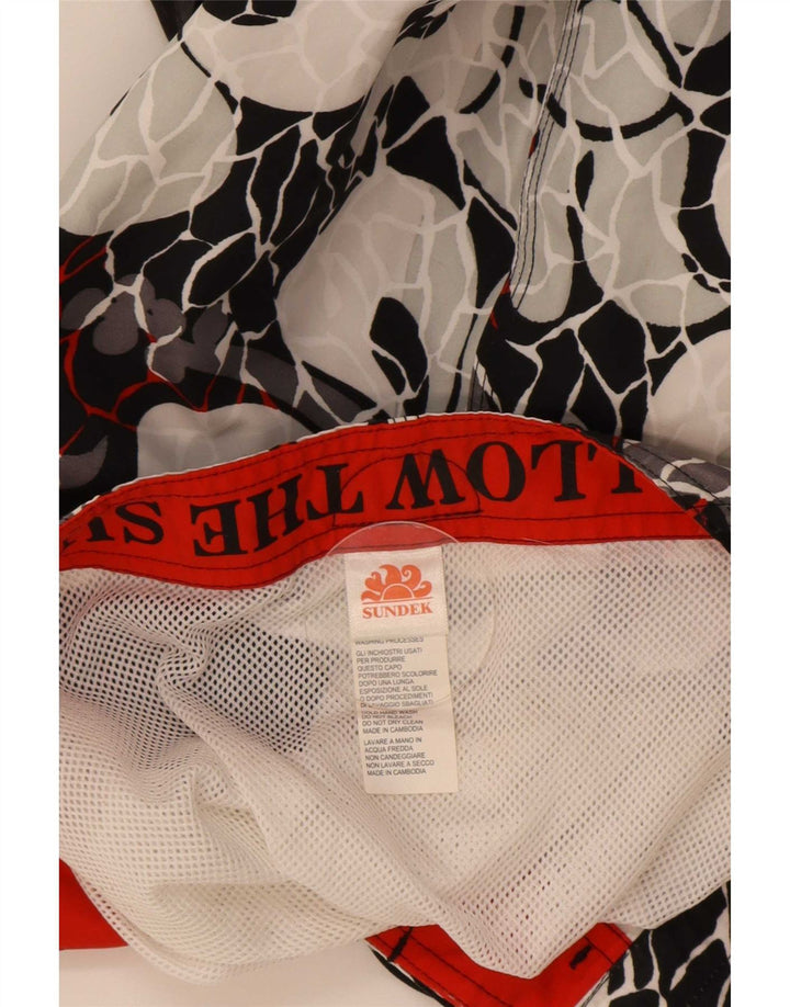 Pantaloncini da bagno grafici da uomo Sundek grandi in poliestere floreale nero