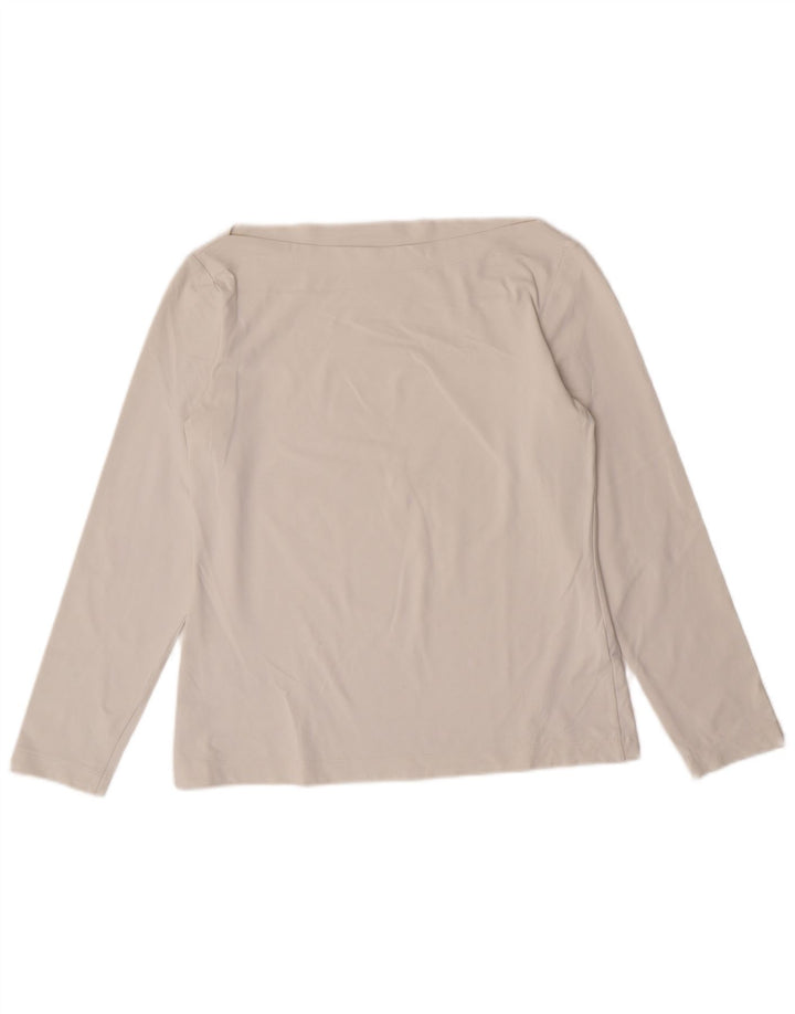 Top corto da donna Sportmax a maniche lunghe UK 12 medio bianco sporco poliammide