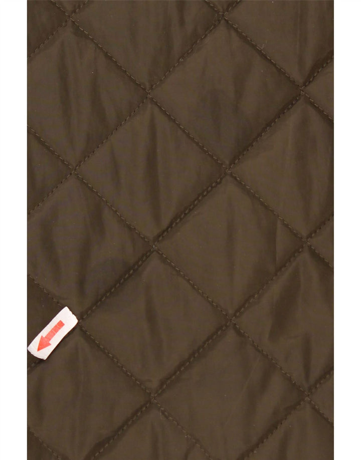 Cappotto trapuntato con cappuccio da donna Dkny UK 16 grande poliestere kaki