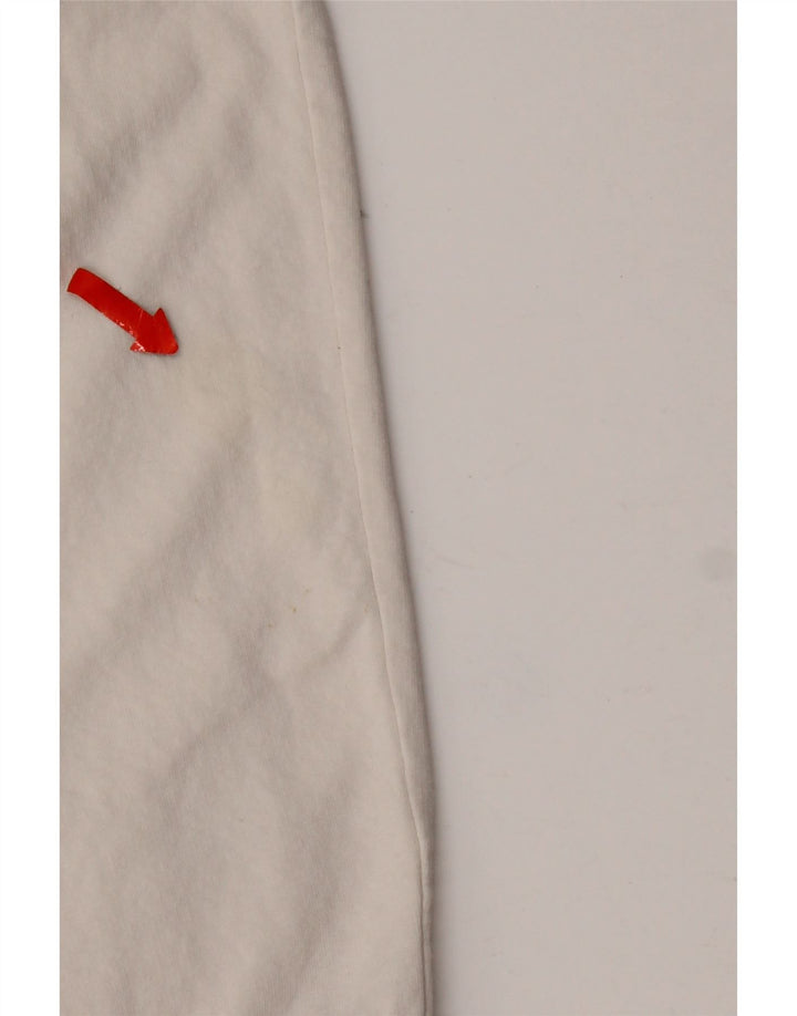 Maglione con cappuccio e zip grafica da uomo Datch grande in cotone bianco