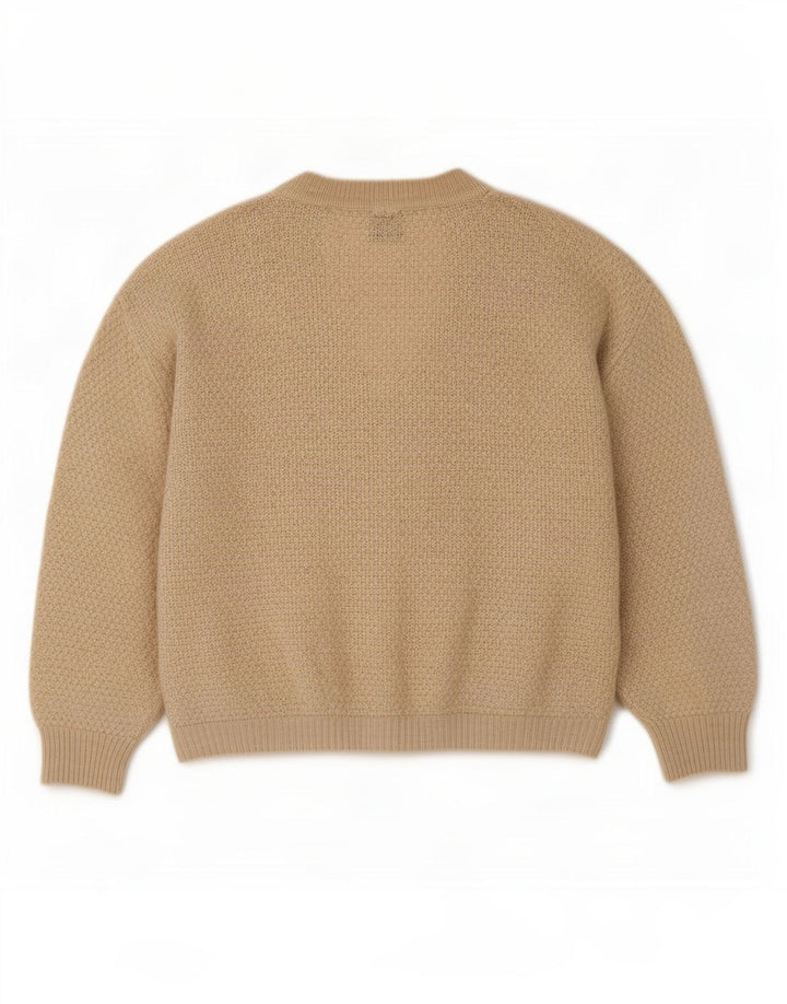 Maglione cardigan da uomo Think Pink IT 48 Lana d'agnello beige medio