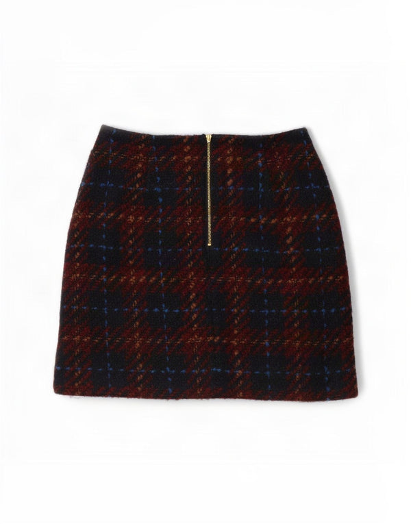 Minigonna da donna Zara UK 8 piccola in acrilico a quadri multicolore
