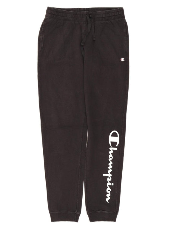 CHAMPION Pantaloni da tuta con grafica da donna Joggers UK 14 Medium Nero