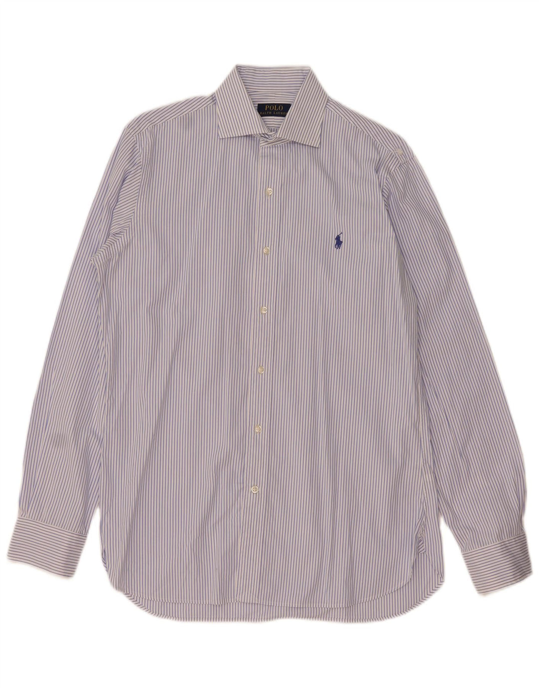 Polo Ralph Lauren Camicia da uomo Taglia 15 Cotone a righe blu medio