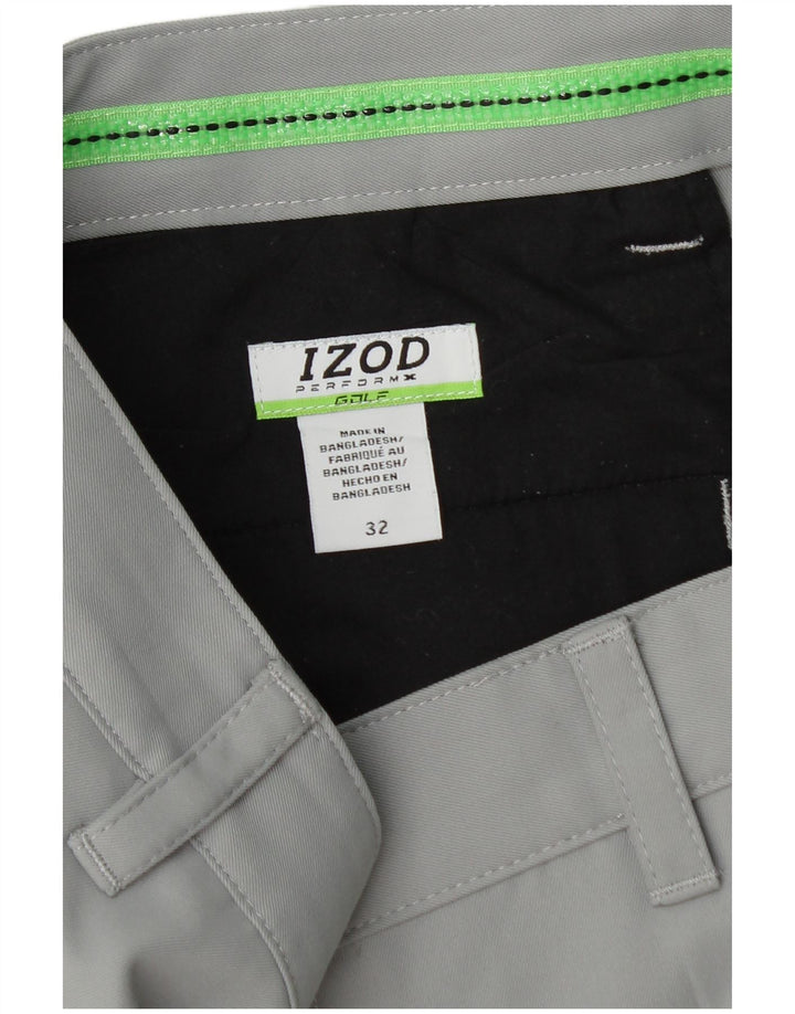 Pantaloncini chino da uomo IZOD W32 poliestere grigio medio