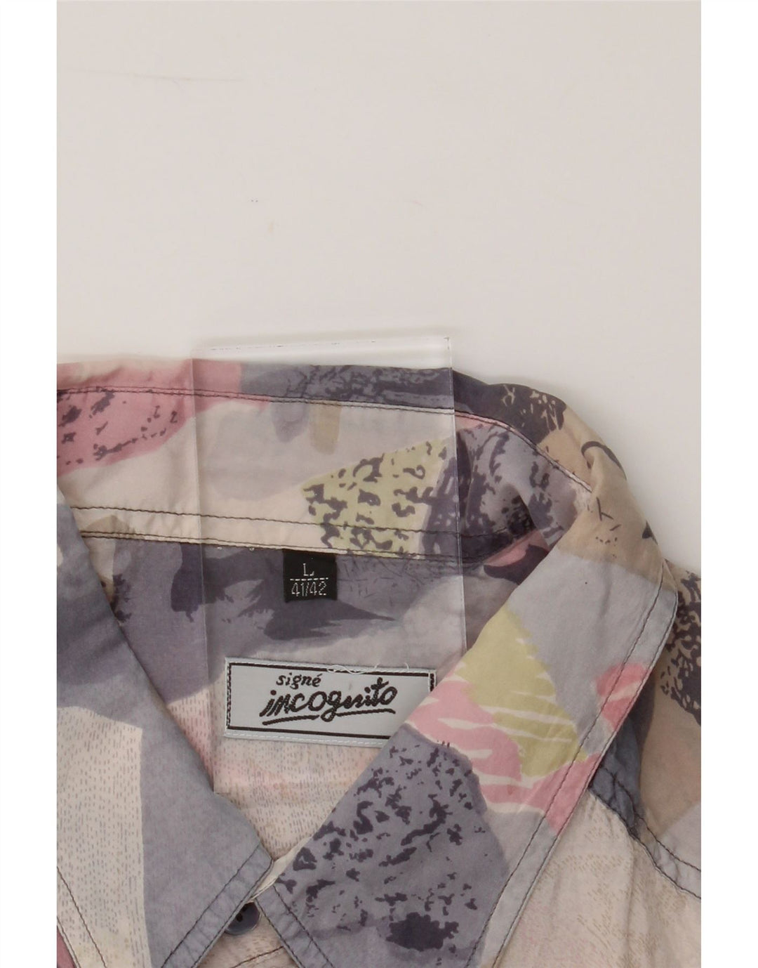 INCOGNITO Mens Abstract Pattern Shirt Size 41/42 Large Multicoloured Vintage Incognito and Second-Hand Incognito from Messina Hembry 