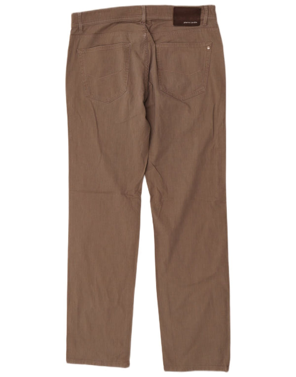 Pantaloni casual dritti da uomo Pierre Cardin Lyon W34 L32 cotone marrone