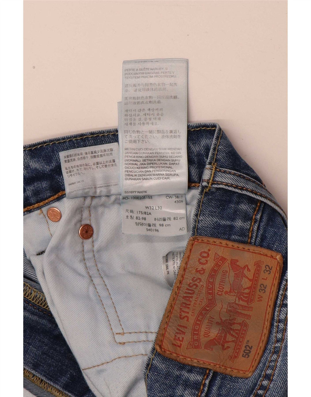 Levi's Uomo 502 Jeans affusolati W32 L32 Cotone blu