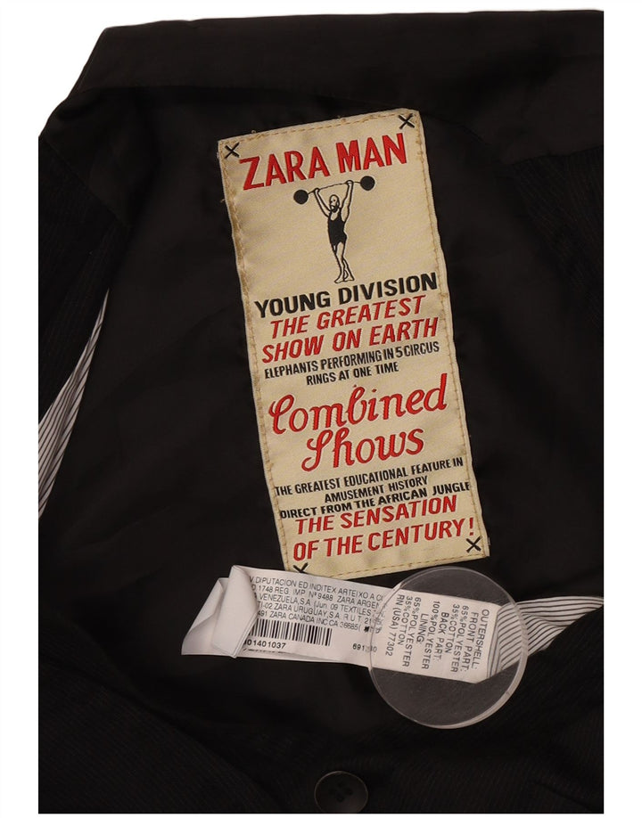 Gilet Zara Uomo XS Nero Gessato Poliestere