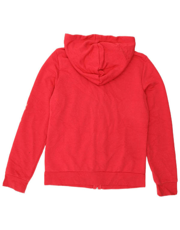Maglione con cappuccio e zip grafica da donna Adidas UK 12/14 Cotone rosa medio