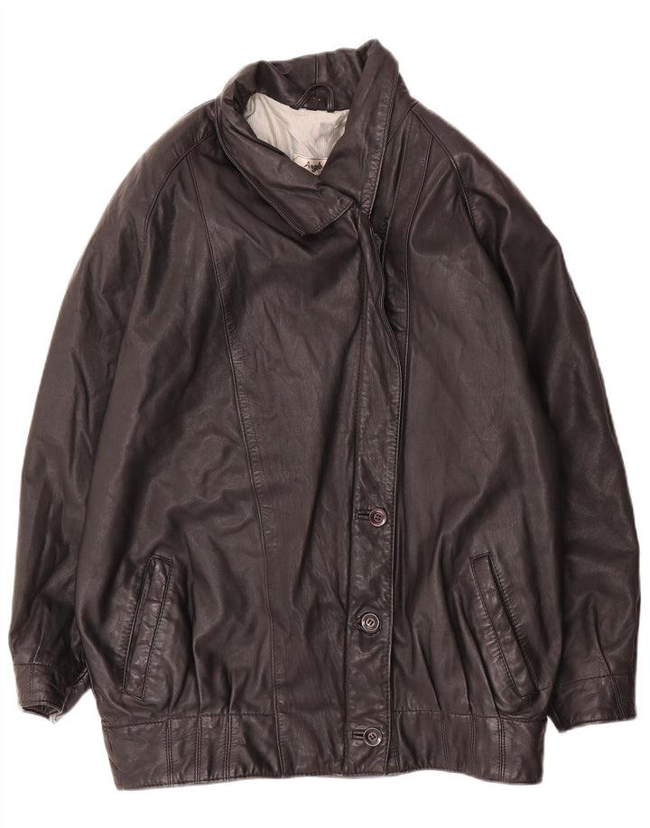 Giacca in pelle oversize da donna Angelo Muroni EU 36 piccola nera