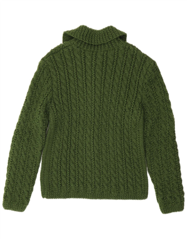 Maglione cardigan vintage da uomo piccolo verde