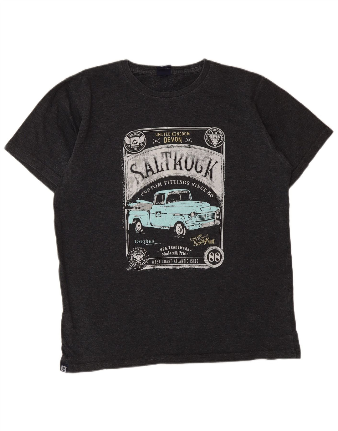 T-shirt grafica da uomo Saltrock Top piccolo in cotone grigio