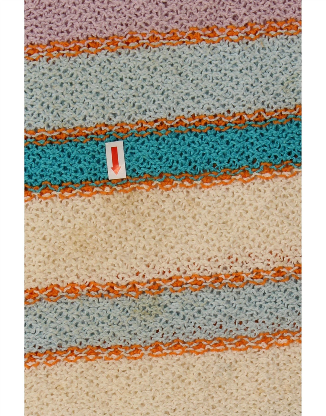 Canotta da donna VINTAGE UK 14 grande cotone a righe multicolore