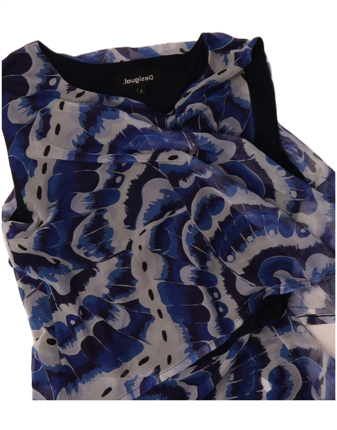 Abito asimmetrico con motivo astratto da donna DESIGUAL UK 10 piccolo blu