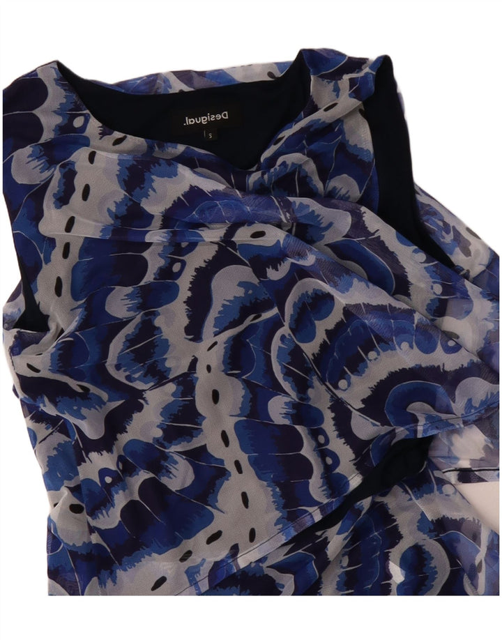 Abito asimmetrico con motivo astratto da donna DESIGUAL UK 10 piccolo blu