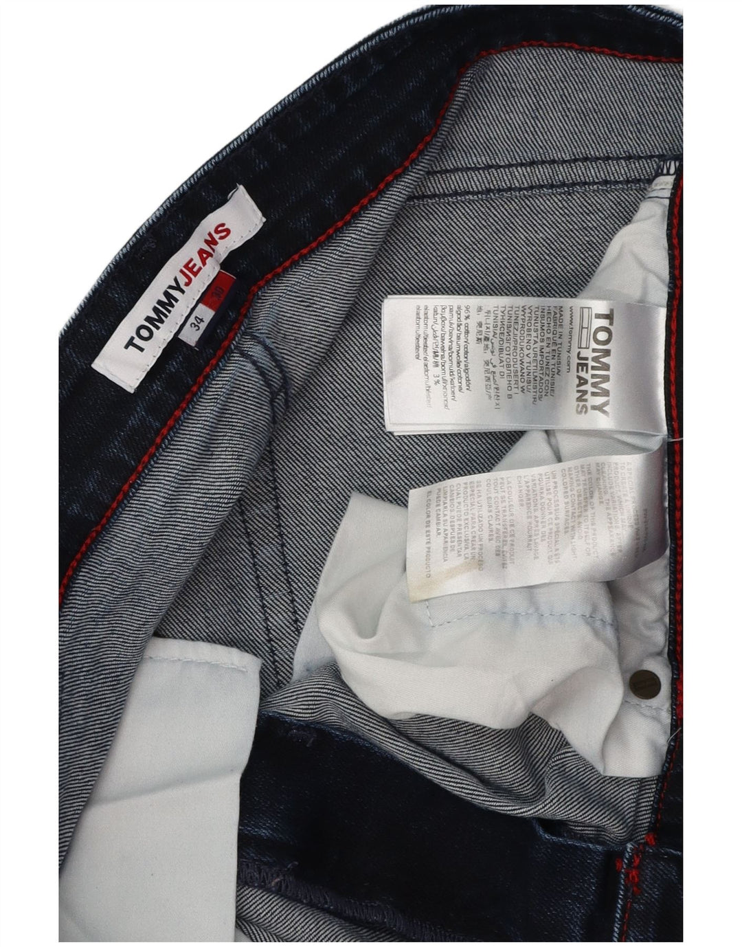 TOMMY HILFIGER Jeans bootcut da uomo W34 L30 cotone blu