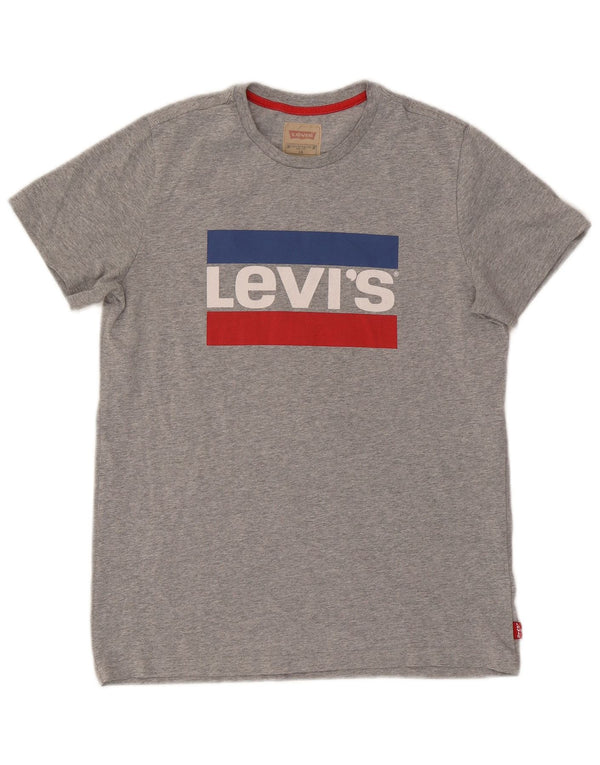 T-shirt grafica da ragazzo Levi's Top 15-16 anni grigia chiazzata
