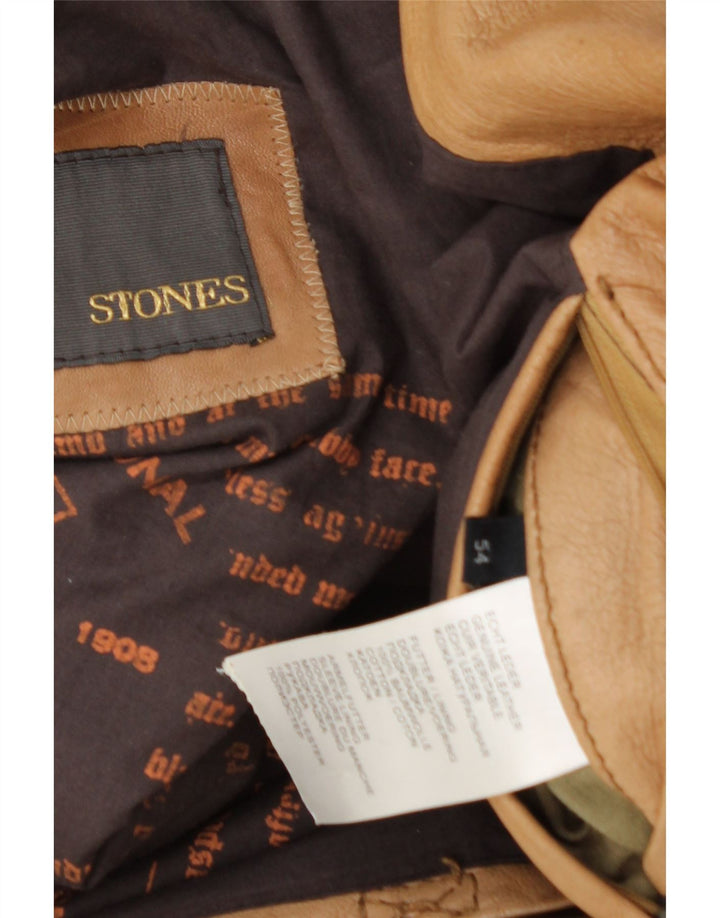 Giacca in pelle da uomo Stones IT 54 2XL Pelle beige