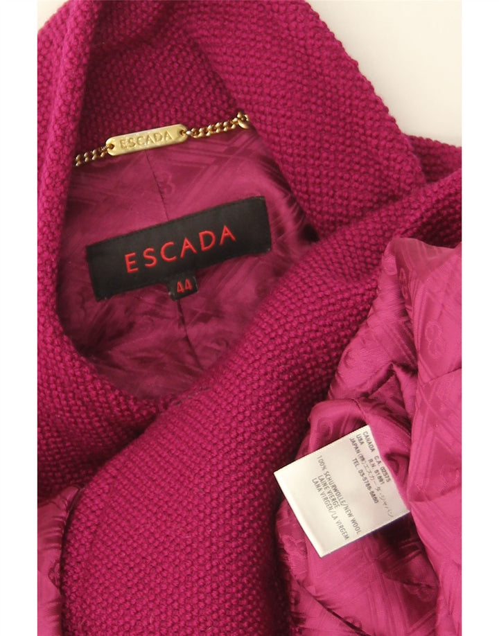 Cappotto doppiopetto da donna Escada EU 44 XL viola lana vergine