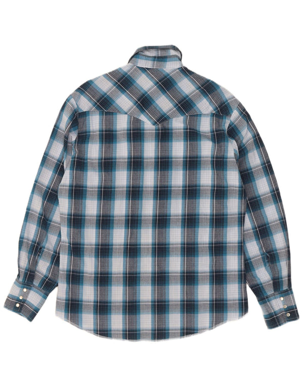 Camicia da uomo Wrangler in cotone a quadri blu medio