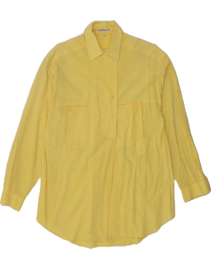 VINTAGE Womens Oversized Shirt EU 36 Small Yellow Cotton Vintage Vintage and Second-Hand Vintage from Messina Hembry 