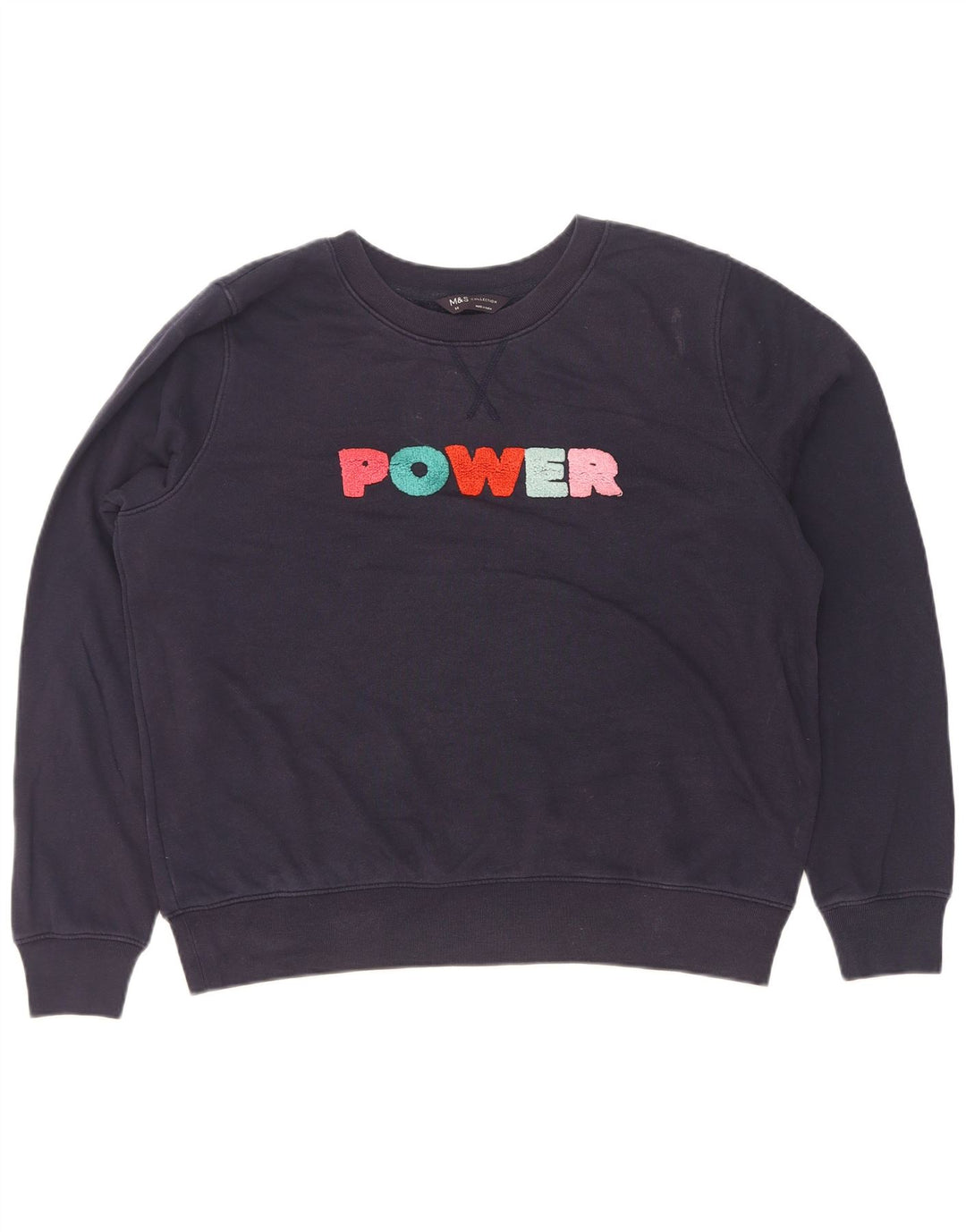 Felpa grafica da donna Marks & Spencer UK 14 grande blu navy