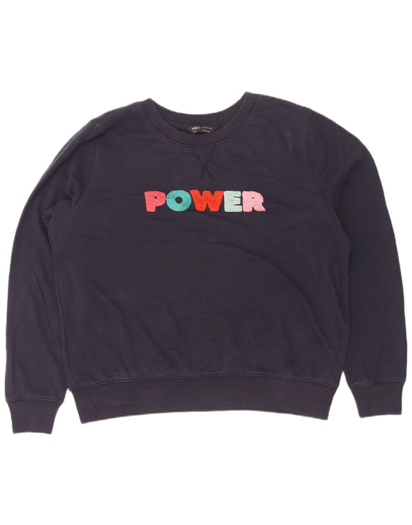Felpa grafica da donna Marks & Spencer UK 14 grande blu navy