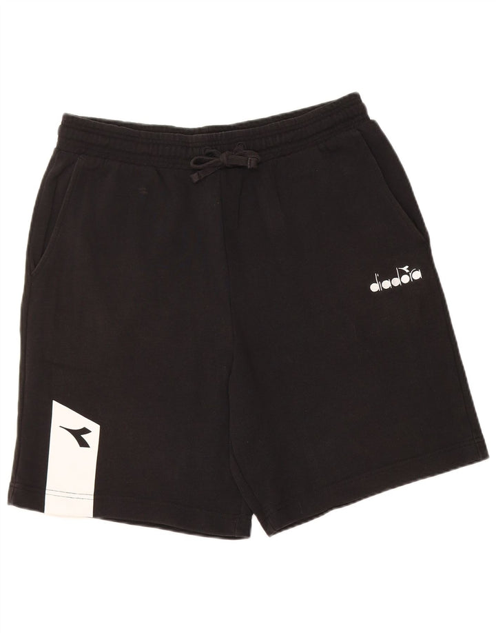 Pantaloncini sportivi da uomo Diadora Medium Black Colourblock in cotone