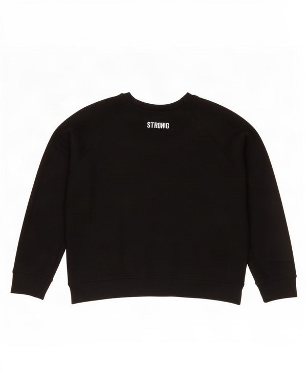 Felpa grafica Zara da donna Trafaluc, maglione UK 14, cotone nero medio