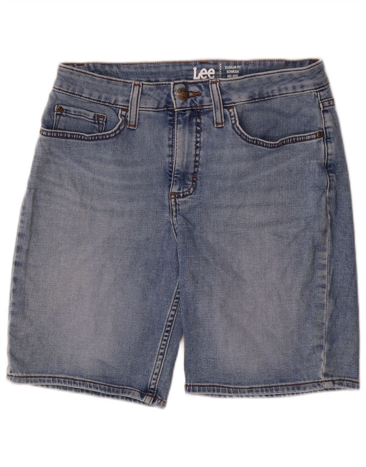 Bermuda Lee da donna a vita media con vestibilità regolare US 10 Large W30 in cotone blu