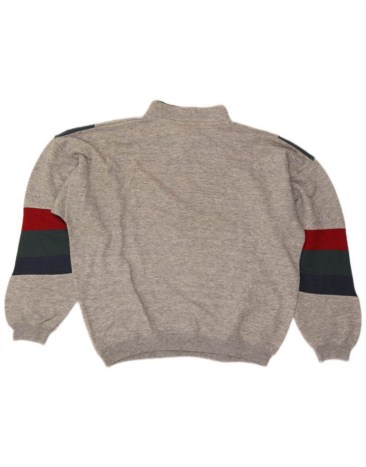 Felpa North Pole da uomo con zip e collo maglione XL grigio color block