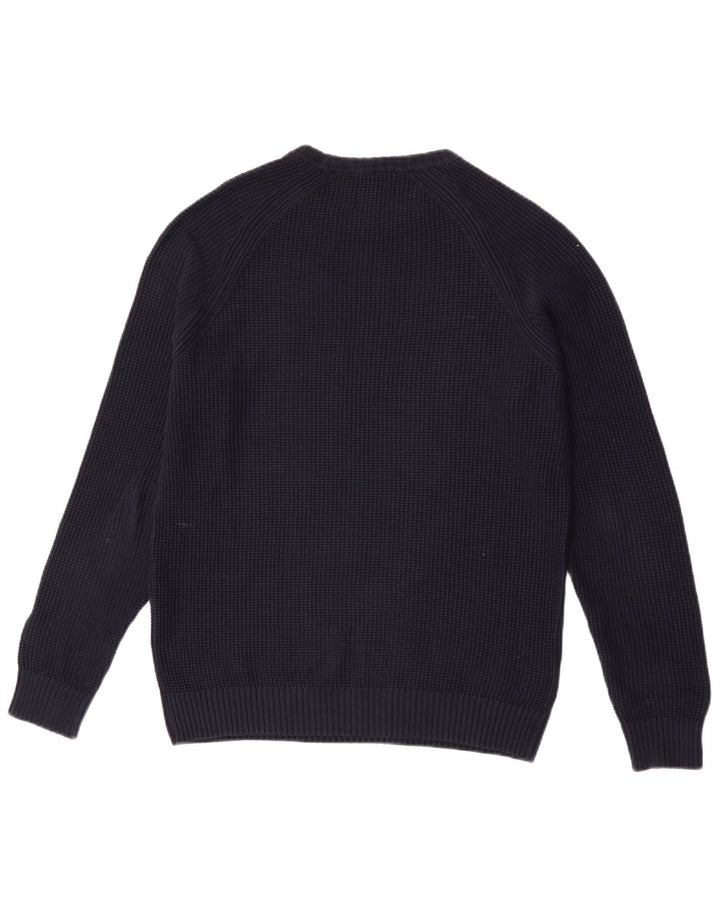 Maglione maglione girocollo da uomo Zara grande in cotone blu navy