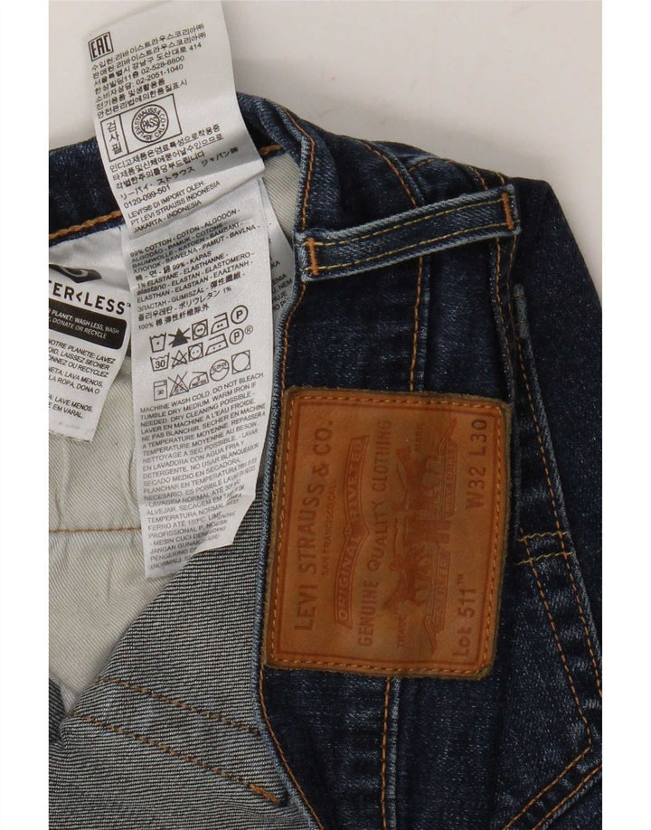 Levi's Uomo 511 Slim Jeans W32 L30 Blu Navy Cotone