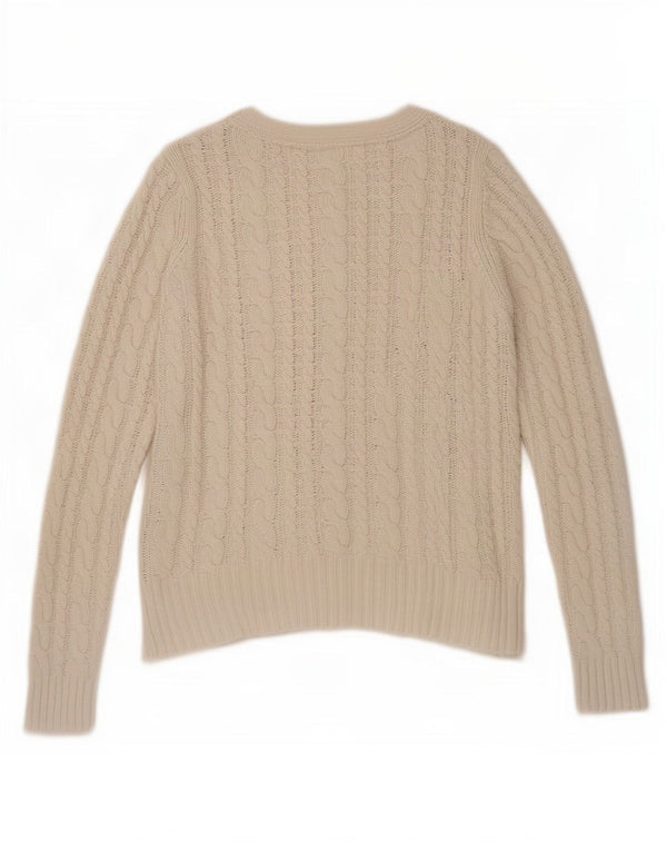 Maglione cardigan corto da donna Zara UK 10 piccolo cotone bianco